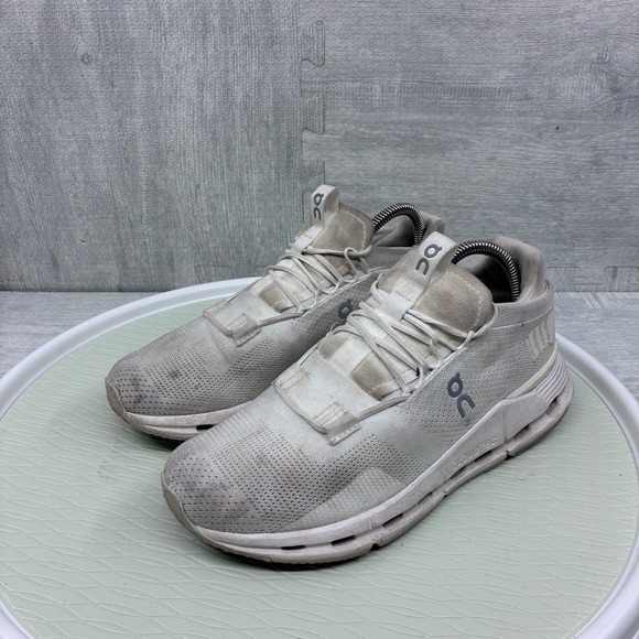 On Cloud Cloudnova Running Shoes Women's 9.5 Undyed White Gym Sneakers Dirty - Picture 1 of 6